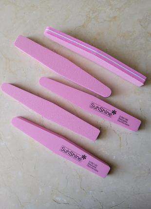 Пилка пилочка для ногтей 100/180 розовая