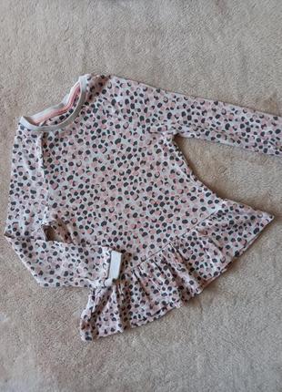 Реглан лонгслів туніка для дівчинки на 2-3 років