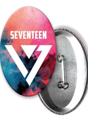 Южнокорейский бойз-бенд «seventeen»  - значок