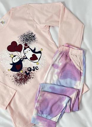 Пижамка для девочки нежно розового цвета туречки