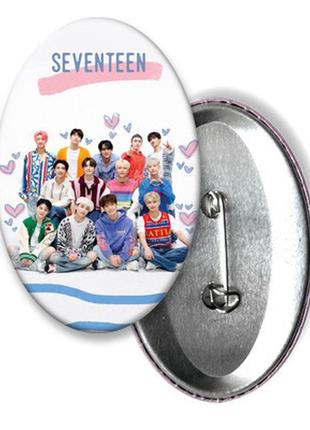 Южнокорейский бойз-бенд «seventeen»  - значок