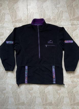 Флиска vintage helly hensen black fleece half zip jacket rare opti