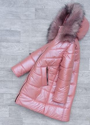 Пуховик девочка пальто куртка зима3 фото