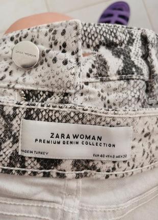 Скінні в зміїний принт, джегінси zara в енімалістичний принт,джинси зі зміїним принтом на високій посадці5 фото