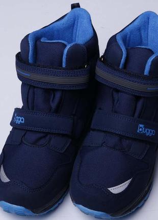 Зимние термо ботинки bugga waterproof синие4 фото