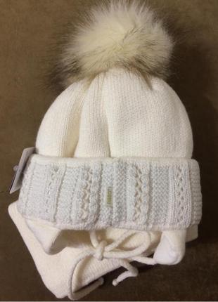 Комплект зимова шапка і снуд (хомут, шарф)2 фото