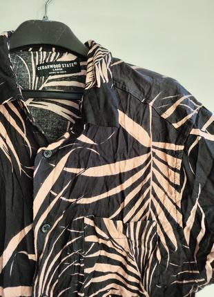 Сорочка гавайська літня гавайка рубаха гавайская рубашка пальмы в пальмах