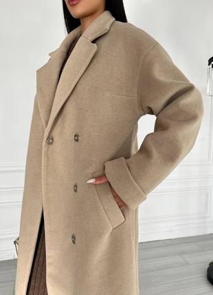 Классическое пальто прямого кроя / пальто оверсайз / пальто с поясом / пальто шанель / пальто на подкладке / классическое пальто прямого кроя7 фото