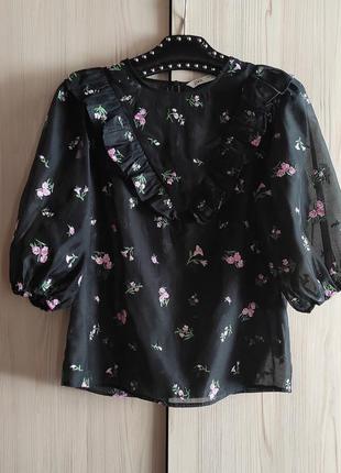 Zara шикарна блуза з вишивкою s7 фото