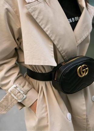 Поясна мини сумка на ремень gucci gg marmont8 фото