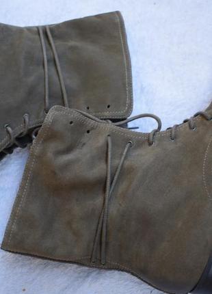 Кожаные демисезонные еврозима ботильоны ботинки полусапоги хаки tamaris trend р. 42 27,4 см3 фото