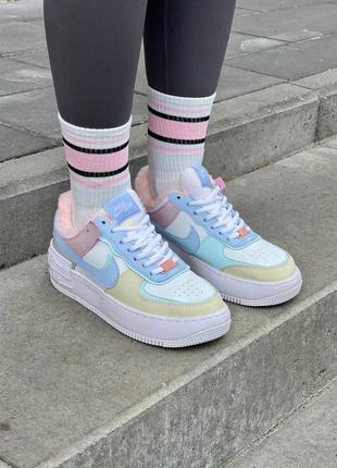 👟 кроссовки nike air force 1 shadow white glacier blue ghost fur ❄️       / наложка bs👟4 фото