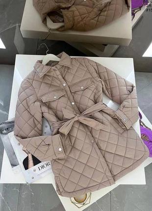 Повседневная стеганая куртка рубашка в стиле зара zara, на холодную осень