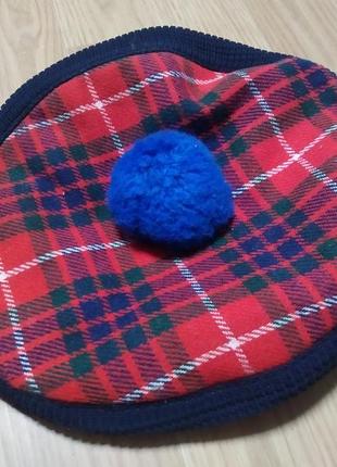 Оригинальная шотландская шляпа кепка в клетку2 фото