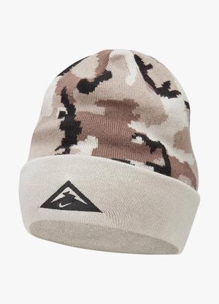 Nike trail camo running dri fit beanie dv3344-100 шапка оригинал унисекс пиксель камуфляж