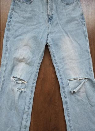 Голубые джинсы с рваностями shein3 фото