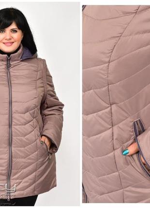 Осенняя  женская куртка  большого размера размеры: 52.54.56.58.60.62.64.66.68.70.4 фото