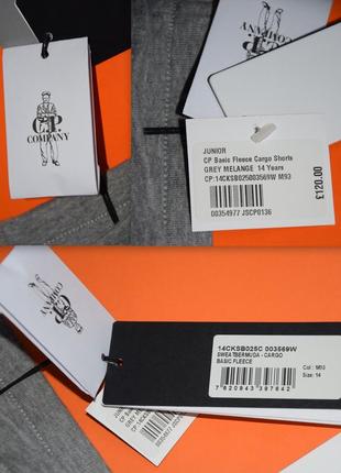 Оригінальні нові шорти c.p. company basic fleece cargo shorts cp італія6 фото