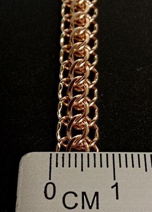 Золотой ажурный браслет плетение биссмарк4 фото