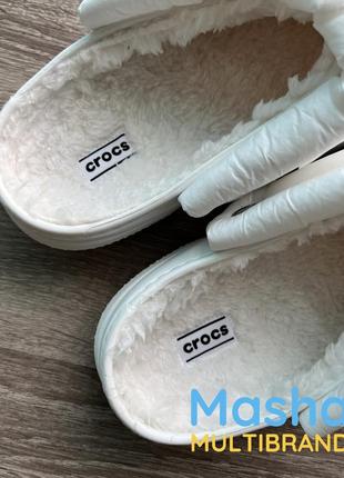 Кроксы теплые женские белые на меху, лимитированная серия, crocs lined neo puff white6 фото