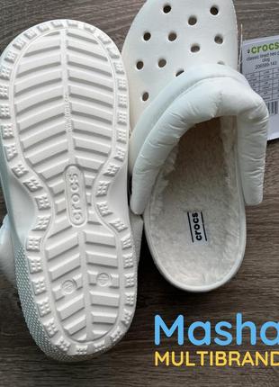 Крокси теплі жіночі білі на хутрі, лімітована серія, crocs lined neo puff white5 фото