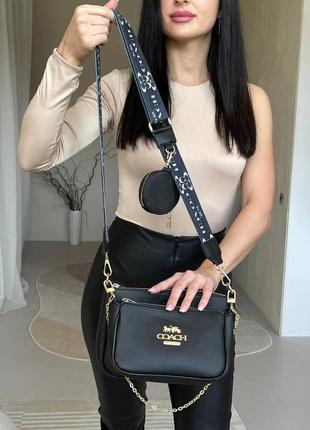 Жіноча сумка коуч чорна coach black