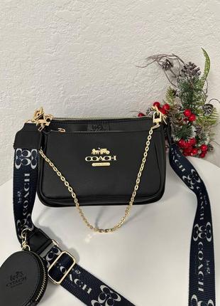 Женская сумка коуч черная coach black7 фото