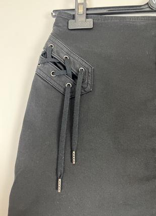 Юбка 27 размер dkny юбка чёрная со шнурками4 фото