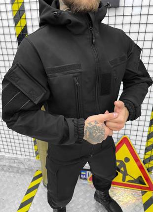 Тактический костюм softshell черный полиция3 фото