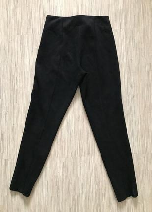 Стильные черные леггинсы / зауженные брюки под замшу от zara, размер s (м)2 фото