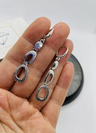 Серебряные серьги 925 проба (серебро, серебро)2 фото
