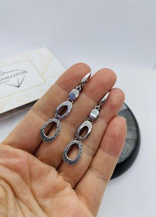 Серебряные серьги 925 проба (серебро, серебро)3 фото