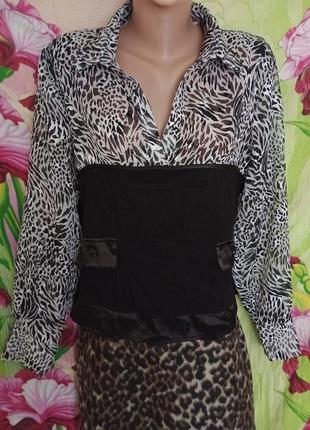 Mazex. блуза/блузка зебра брендова пятнистая легкая