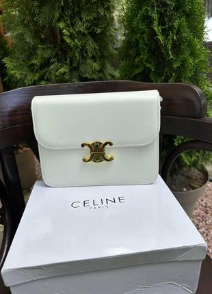 Женская сумка селин белая celine white натуральная кожа1 фото