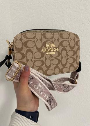 Женская сумка коуч бежевая coach beige6 фото