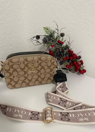 Женская сумка коуч бежевая coach beige9 фото