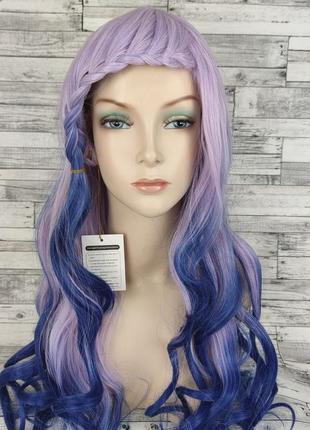 5610 перука фіолетовий із синім хвилястим 75см