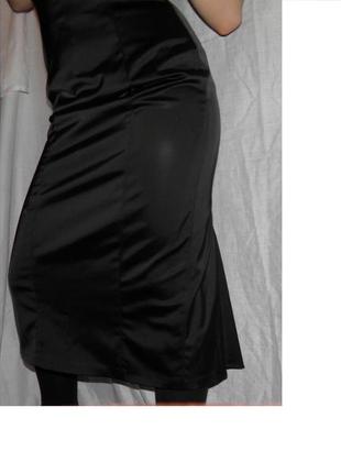 Плаття розкішне вечірнє атлас випускний з бантиком коктейльне жіночне елегантне7 фото