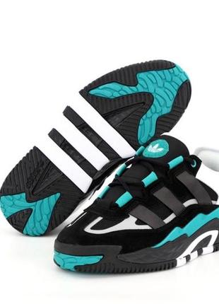 Мужские кроссовки adidas niteball black white blue 44