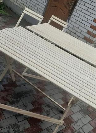 Стіл розкладний прямокутний з натурального дерева 120*60 см, ручна робота