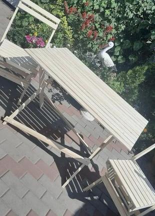 Стіл розкладний прямокутний з натурального дерева 120*60 см, ручна робота