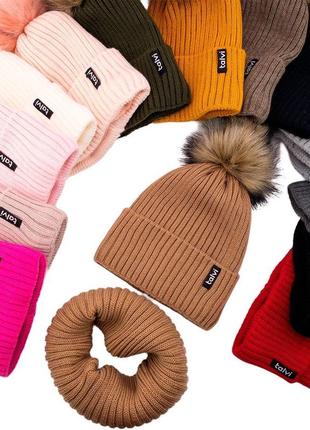 Зимова шапка / комплект для хлопців і дівчат4 фото