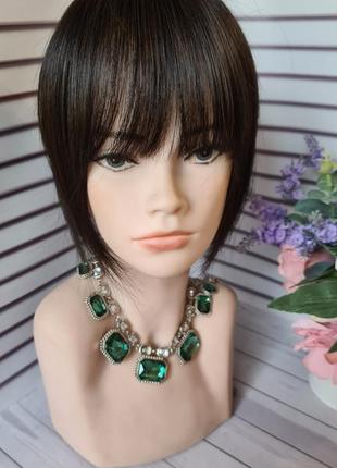 Накладка топпер макушка челка шиньон 100% натуральный волос с имитацией кожи головы