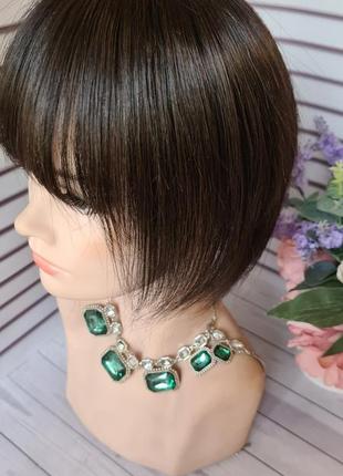 Накладка топпер макушка челка шиньон 100% натуральный волос с имитацией кожи головы