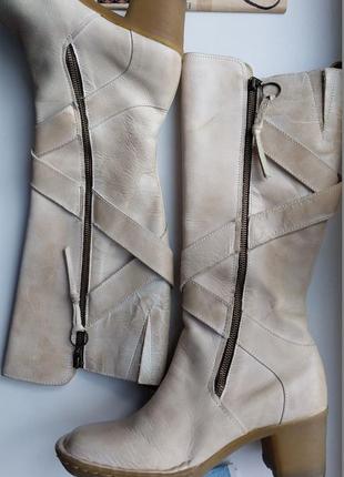 Женские кожаные сапоги dr.martens 38р., бежевые, натуральная кожа3 фото