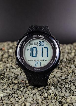 Унісекс водонепроникний спортивний електронний годинник skmei 1856 bkwt