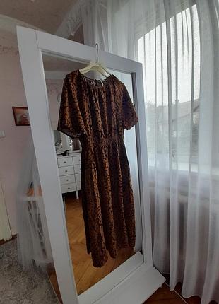 Сукня h&m плаття, коричнева бавовняна сукня h&m, літня довга сукня h&m 5