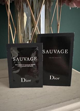 Dior sauvage парфум мужской 1 мл и маска для лица 5 мл1 фото