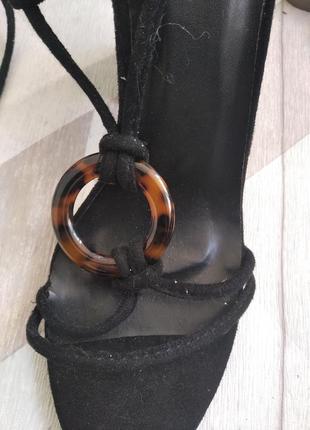 Сандалии босоножки на шнурках велюр замша glamorous6 фото