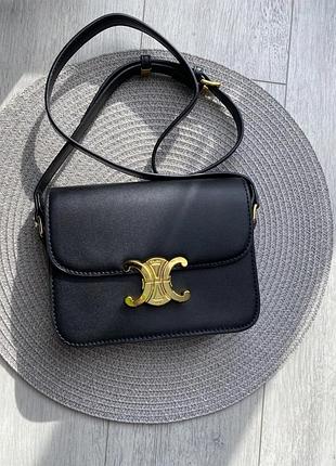 Жіноча сумка селін чорна celine black натуральна шкіра